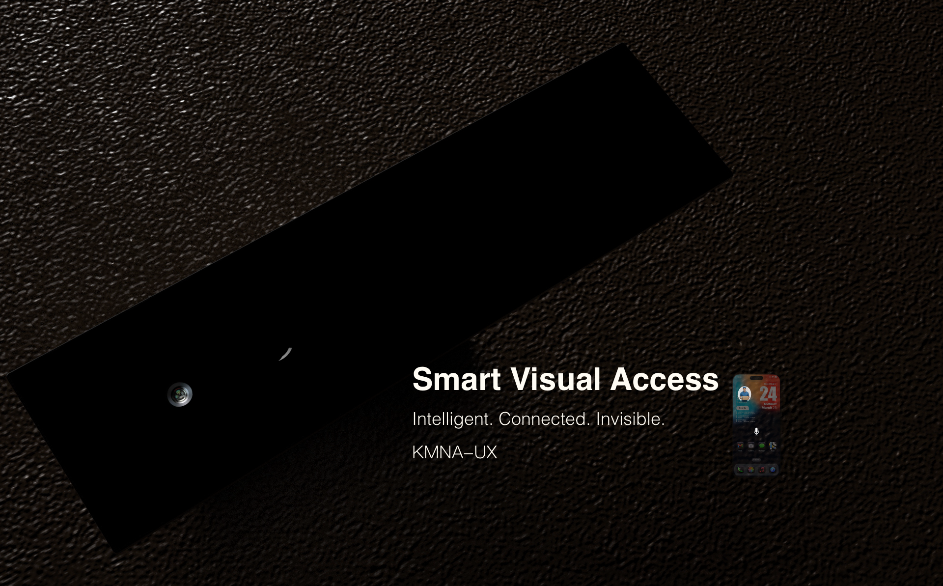 KMAN-UX smart visual access system featuring advanced 3D facial recognition, providing seamless, contactless, and secure entry for luxury architectural doors.