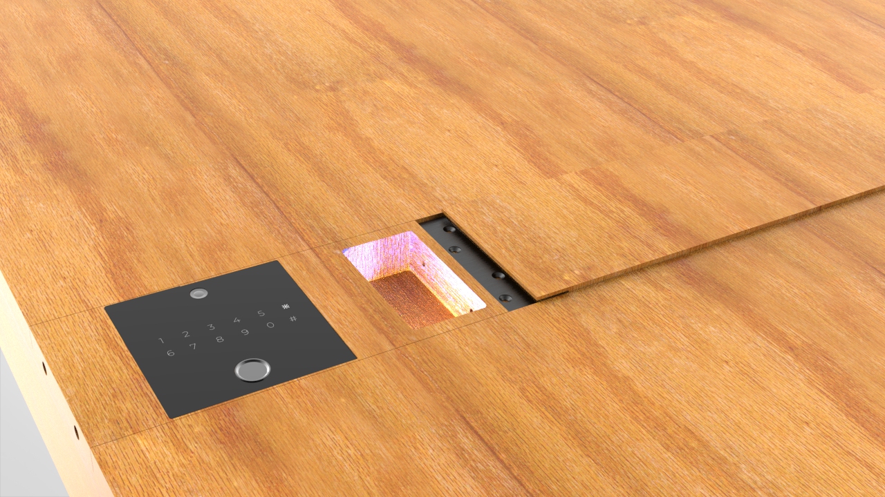 Side perspective of KMAN-MAX showing the absolute 1:1 flush integration with the door surface, preserving a singular design plane.