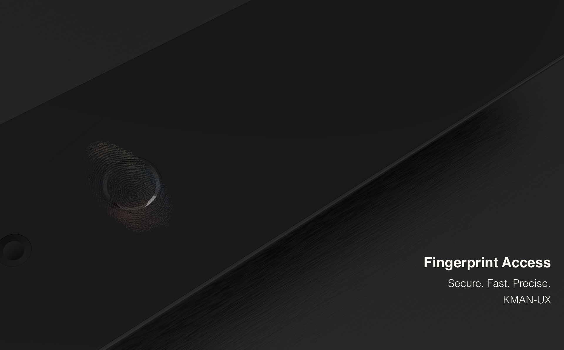 KMAN-UX architectural smart lock featuring integrated fingerprint access for secure, fast, and precise biometric entry in modern luxury entrance systems.