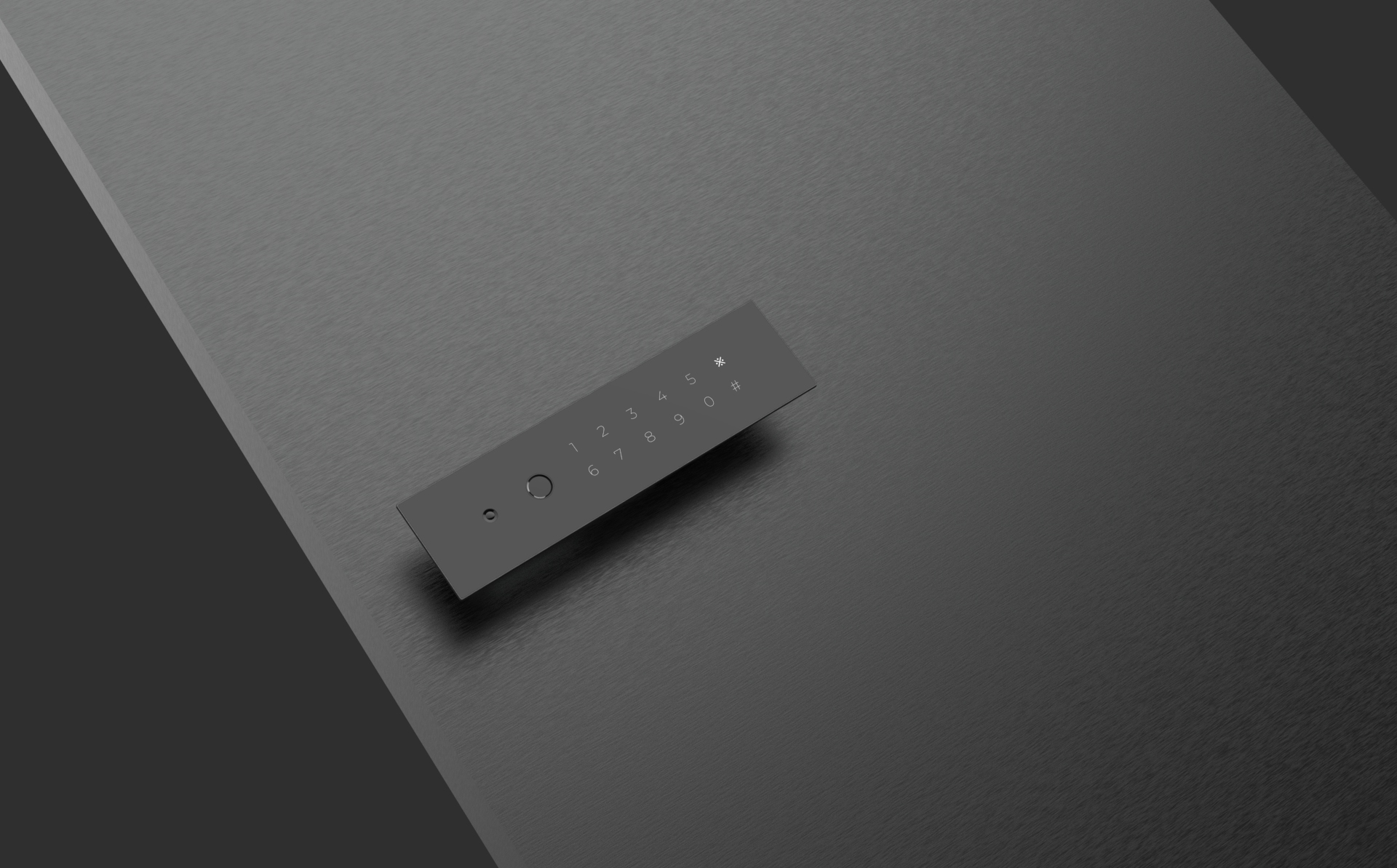 Invisible architectural access interface for the KMAN-UX flush-mounted entrance system.