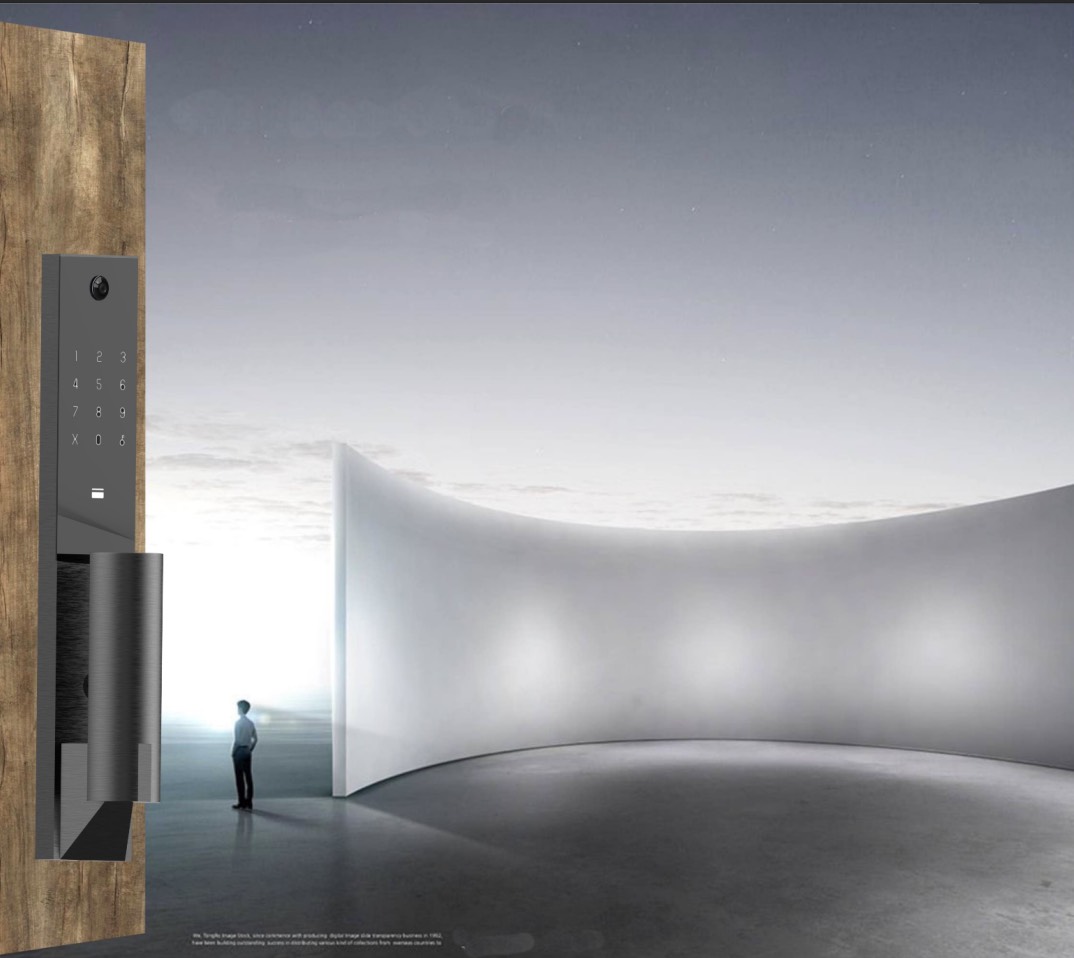 The KMAN-VX monolithic heavy-duty architectural smart lock with continuous vertical handle architecture, engineered for custom armor doors and pivot entrance solutions for source-factory B2B procurement.