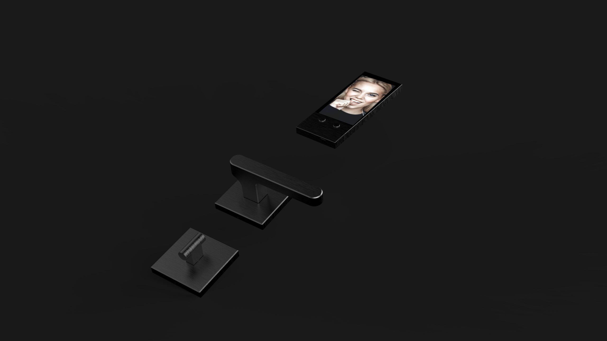 KMAN-IV interior lock module with display screen and quick-exit handle